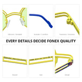 FONEX Men Titanium Polarized Sunglasses Polygon F85888T