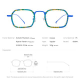 FONEX Acetate Titanium Glasses Frame Men Square Eyeglasses 85894