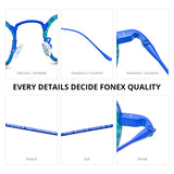 FONEX Acetate Titanium Glasses Frame Men Square Eyeglasses 85894
