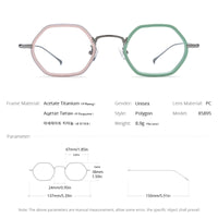 FONEX Acetate Titanium Glasses Frame Men Polygon Eyeglasses 85895