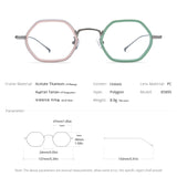 FONEX Acetate Titanium Glasses Frame Men Polygon Eyeglasses 85895