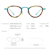 FONEX Acetate Titanium Glasses Frame Men Cat Eye Eyeglasses 85896