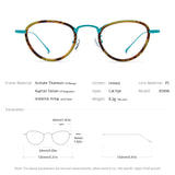 FONEX Acetate Titanium Glasses Frame Men Cat Eye Eyeglasses 85896
