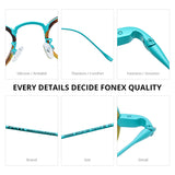 FONEX Acetate Titanium Glasses Frame Men Cat Eye Eyeglasses 85896