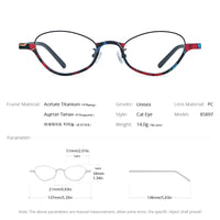 FONEX Acetate Titanium Glasses Frame Men Cat Eye Eyeglasses 85897