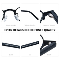 FONEX Acetate Titanium Glasses Frame Men Cat Eye Eyeglasses 85897