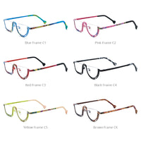 FONEX Pure Titanium Glasses Frame Women Round Eyeglasses 85898