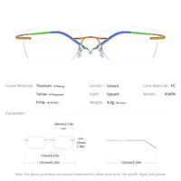 FONEX Titanium Glasses Frame Men Rimless Eyeglasses 85899
