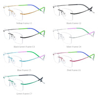 FONEX Titanium Glasses Frame Men Rimless Eyeglasses 85899