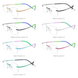 FONEX Titanium Glasses Frame Men Rimless Eyeglasses 85899