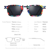 FONEX Titanium Men Square Polarized Sunglasses 85910T