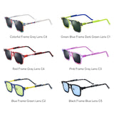 FONEX Titanium Men Square Polarized Sunglasses 85910T