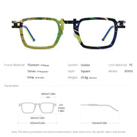 FONEX Pure Titanium Glasses Frame Men Square Eyeglasses 85910
