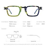 FONEX Pure Titanium Glasses Frame Men Square Eyeglasses 85910