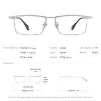 FONEX Titanium Glasses Frame Men Square Eyeglasses 85911