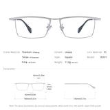 FONEX Titanium Glasses Frame Men Square Eyeglasses 85911