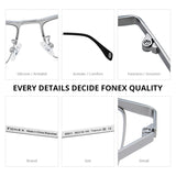 FONEX Titanium Glasses Frame Men Square Eyeglasses 85911