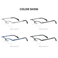 FONEX Pure Titanium Glasses Frame Men Semi-Rimless Eyeglasses 85912
