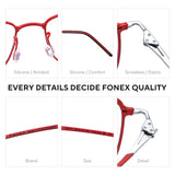 FONEX Titanium Glasses Frame Men Square Screwless Eyeglasses 85913