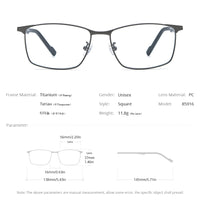 FONEX Titanium Glasses Frame Men Square Eyeglasses 85916