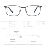 FONEX Titanium Glasses Frame Men Square Eyeglasses 85916
