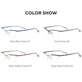 FONEX Titanium Glasses Frame Men Semi-Rimless Square Eyeglasses 85919