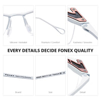 FONEX Titanium Glasses Frame Men Semi Rimless Square Eyeglasses 85920