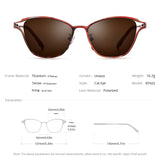 FONEX Titanium Women Cat Eye Polarized Sunglasses 85922T