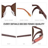 FONEX Titanium Women Cat Eye Polarized Sunglasses 85922T