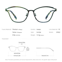FONEX Pure Titanium Glasses Women Cat Eye Eyeglasses 85922