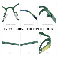 FONEX Pure Titanium Glasses Women Cat Eye Eyeglasses 85922