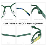 FONEX Pure Titanium Glasses Women Cat Eye Eyeglasses 85922