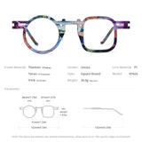 FONEX Titanium Glasses Frame Men Square Round Eyeglasses 85924