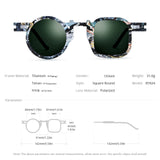 FONEX Titanium Women Square Round Polarized Sunglasses 85924T