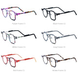 FONEX Titanium Glasses Frame Men Square Round Eyeglasses 85924