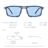 FONEX Titanium Women Square Polarized Sunglasses 85925T