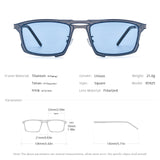 FONEX Titanium Women Square Polarized Sunglasses 85925T
