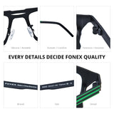 FONEX Pure Titanium Glasses Frame Men Square Eyeglasses 85925
