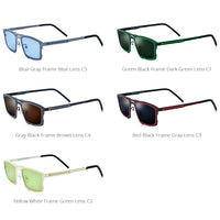 FONEX Titanium Women Square Polarized Sunglasses 85925T