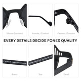 FONEX Titanium Women Oval Polarized Sunglasses 85926T