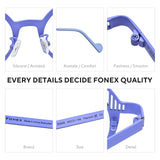 FONEX Pure Titanium Glasses Frame Women Oval Eyeglasses 85926