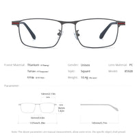 FONEX Titanium Glasses Frame MenSquare Eyeglasses 85928