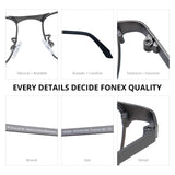 FONEX Titanium Glasses Frame MenSquare Eyeglasses 85928