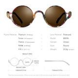 FONEX Titanium Men Round Polarized Sunglasses 85935T