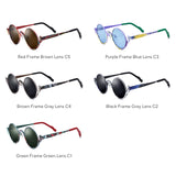 FONEX Titanium Men Round Polarized Sunglasses 85935T