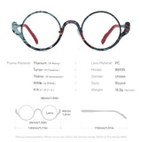 FONEX Pure Titanium Glasses Frame Women Round Eyeglasses 85935