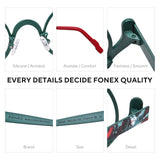FONEX Pure Titanium Glasses Frame Women Round Eyeglasses 85935
