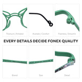 FONEX Pure Titanium Glasses Frame Women Oval Eyeglasses 85936
