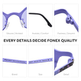 FONEX Titanium Women Cat Eye Polarized Sunglasses 85937T