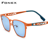 FONEX Pure Titanium Men Square Polarized Sunglasses F85839T